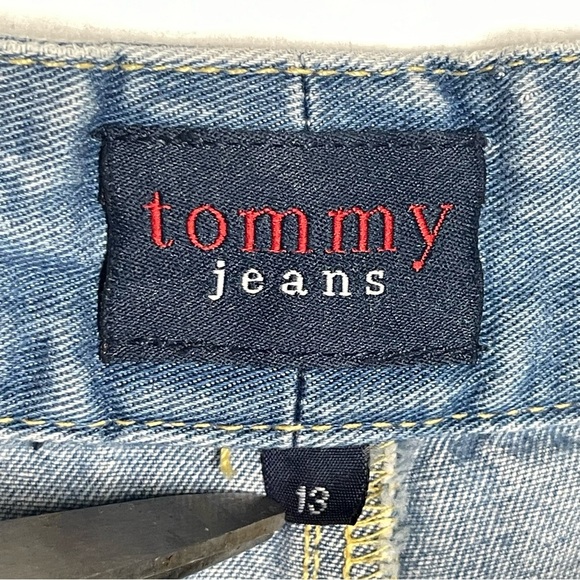 Tommy Hilfiger Blue Lace-Up Jean Shorts Sz 13 - Picture 8 of 9